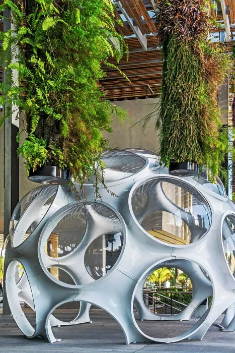 Framed Print : Florida, Downtown Miami, Perez Art Museum, Contemporary Art Museum, exterior, Buckminster Fuller, Fly's Eye Dome