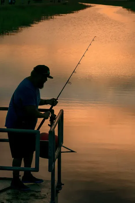 Framed Print : Florida, Everglades, man fishing in canal Framed Print : Florida, Everglades, man fishing in canal