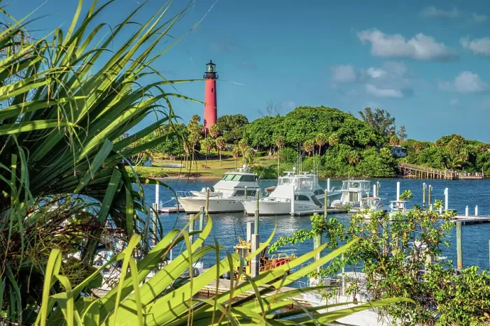 Framed Print : Florida, Jupiter, marina and lighthouse Framed Print : Florida, Jupiter, marina and lighthouse