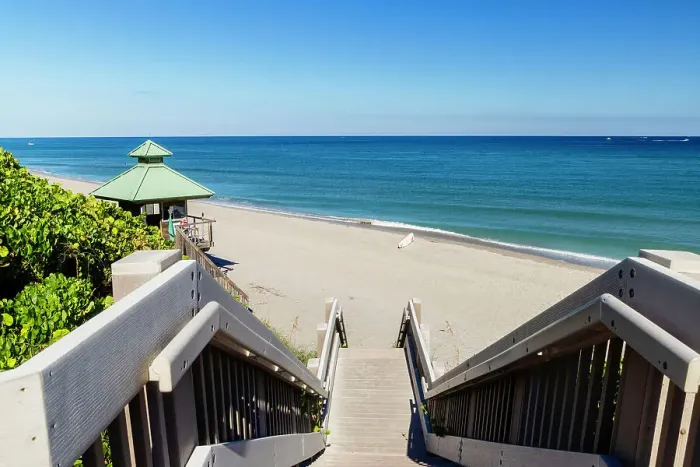 Framed Print : Florida, South Florida, Boca Raton, Red Reef Park, staircase to the beach Framed Print : Florida, South Florida, Boca Raton, Red Reef Park, staircase to the beach