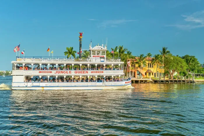 Framed Print : Florida, South Florida, Fort Lauderdale, Venice of America, Jungle Queen Riverboat cruising along the canals Framed Print : Florida, South Florida, Fort Lauderdale, Venice of America, Jungle Queen Riverboat cruising along the canals