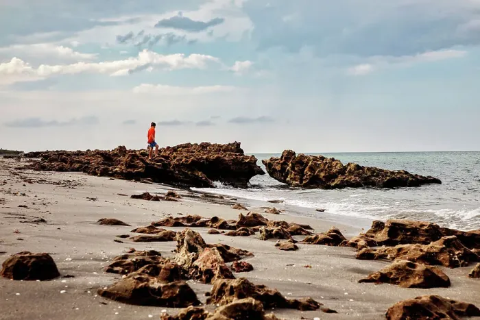 Framed Print : Florida, South Florida, Tequesta Beach, Coral Cove Park, rocks in ocean Framed Print : Florida, South Florida, Tequesta Beach, Coral Cove Park, rocks in ocean