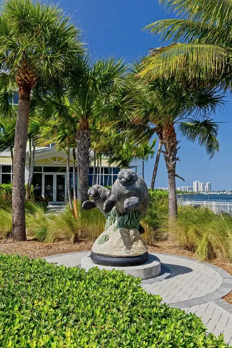 Framed Print : Florida, West Palm Beach, Manatee lagoon, statue of Manatees Framed Print : Florida, West Palm Beach, Manatee lagoon, statue of Manatees