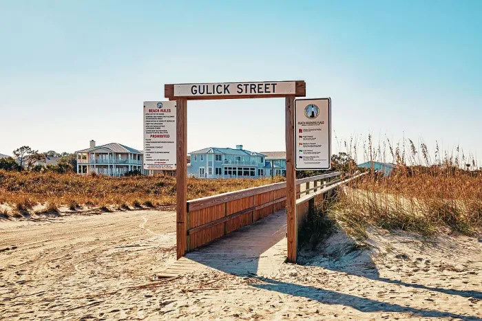 Framed Print : Georgia, Tybee Island, Gulick Street entrance to beach, wooden beach path Framed Print : Georgia, Tybee Island, Gulick Street entrance to beach, wooden beach path