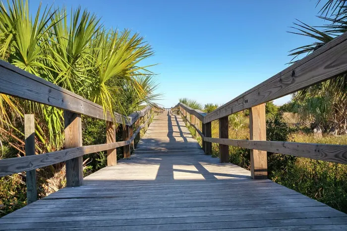 Framed Print : Georgia, Tybee Island, North Beach wooden path Framed Print : Georgia, Tybee Island, North Beach wooden path