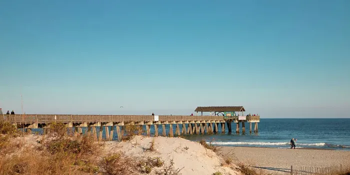 Framed Print : Georgia, Tybee Island, pier Framed Print : Georgia, Tybee Island, pier