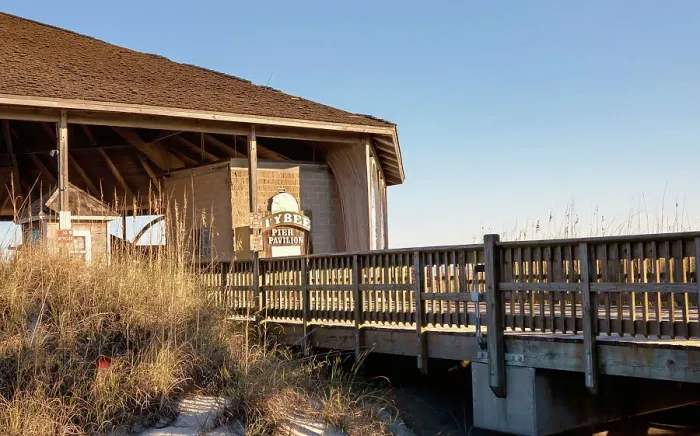 Framed Print : Georgia, Tybee Island, Tybee pier and pavilion