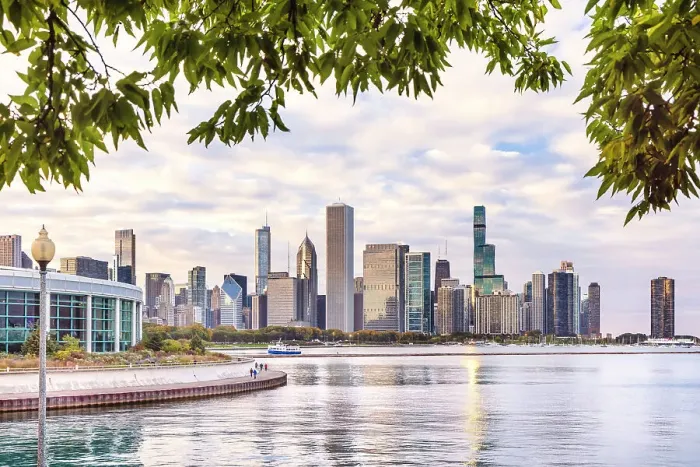 Framed Print : Illinois, Chicago, City Skyscape Framed Print : Illinois, Chicago, City Skyscape