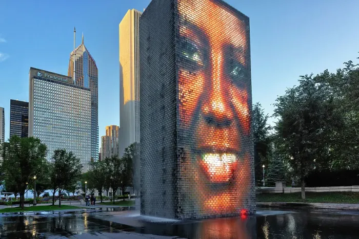 Framed Print : Illinois, Chicago, Millenium Park, Crown Fountain