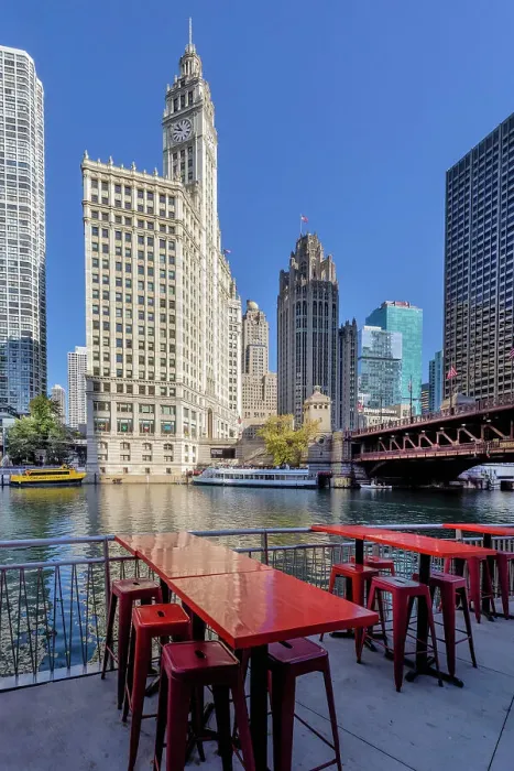 Framed Print : Illinois, Chicago, Riverwalk Scene