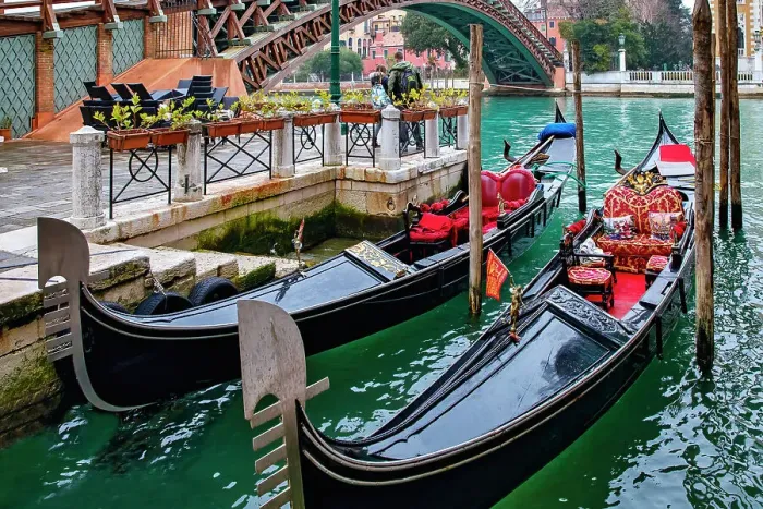 Framed Print : Italy, Venice, gondolas on canal by The Accademia Bridge Framed Print : Italy, Venice, gondolas on canal by The Accademia Bridge
