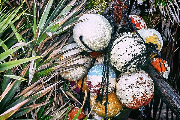Still life of marine floating balls