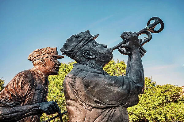 Louisiana, New Orleans, Jazz Band Iron Sculpture at Louis Armstrong Park