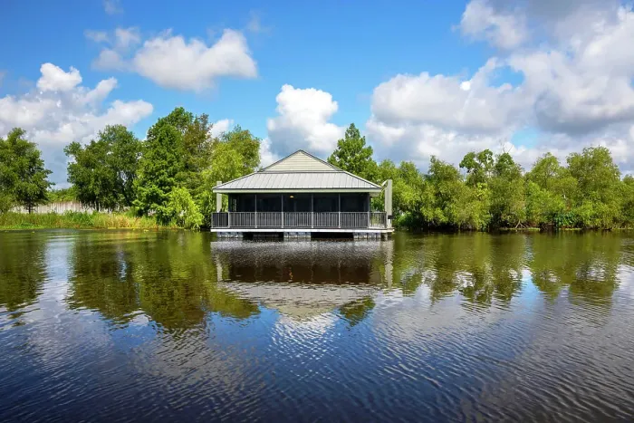Framed Print : Louisiana, Westwego, Cabins at The Bayou Segnette State Park Framed Print : Louisiana, Westwego, Cabins at The Bayou Segnette State Park