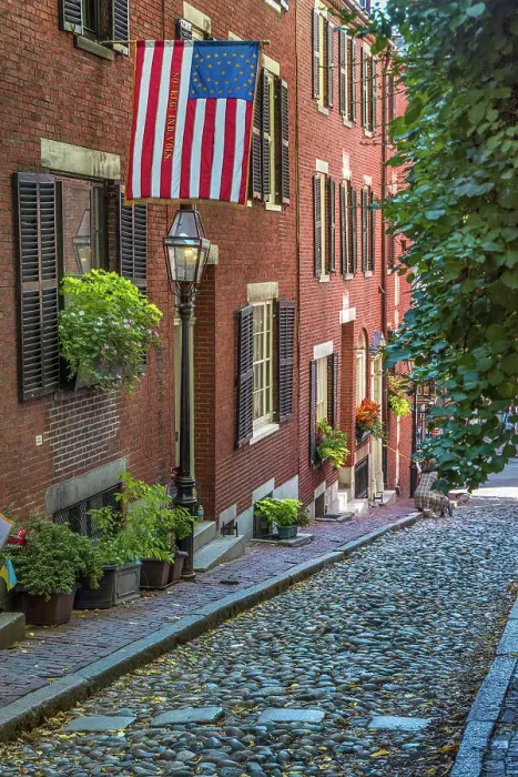 Framed Print : Massachusetts, Boston, Acorn Street View