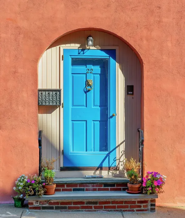 Framed Print : Massachusetts, Boston, beautiful blue door