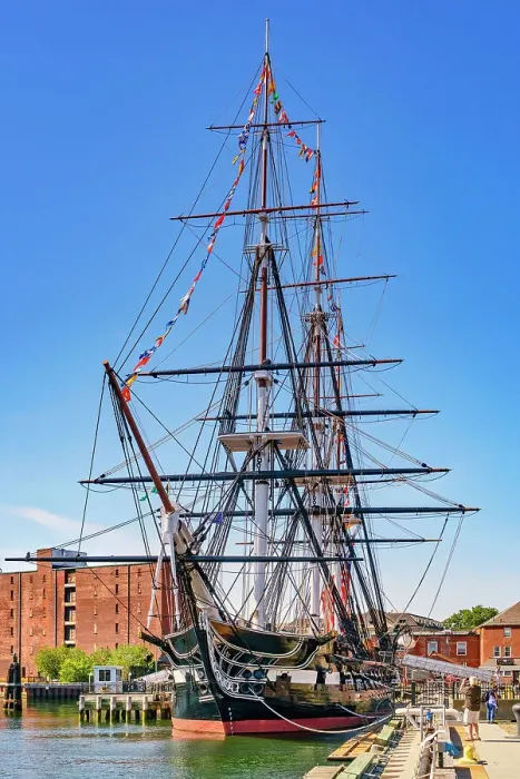 Framed Print : Massachusetts, Boston, USS Constitution, three masted ship