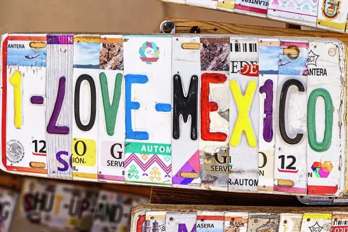 Framed Print : Mexico, Baja California Sur, Arts & Crafts made of license plates Framed Print : Mexico, Baja California Sur, Arts & Crafts made of license plates