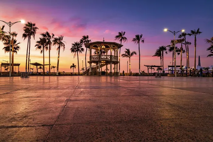Framed Print : Mexico, La Paz, Malecon, kiosk, sunset, waterfront boardwalk Framed Print : Mexico, La Paz, Malecon, kiosk, sunset, waterfront boardwalk