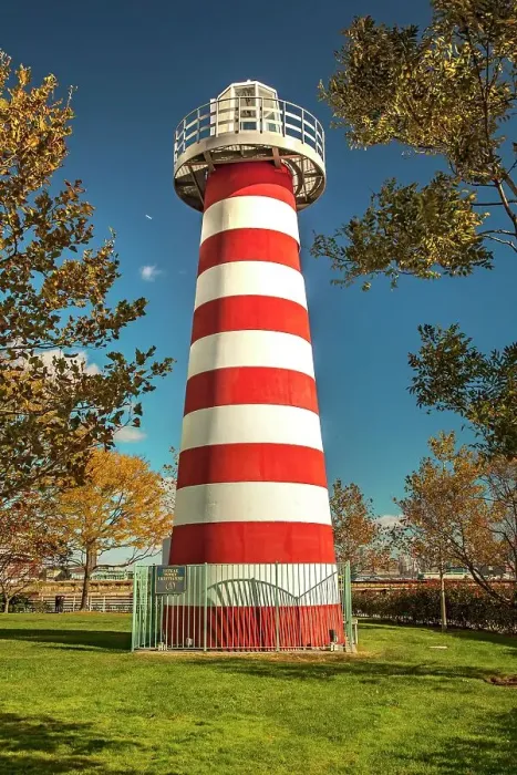 Framed Print : New Jersey, Jersey City, Lefrak Lighthouse at Hudson River Waterfront scene Framed Print : New Jersey, Jersey City, Lefrak Lighthouse at Hudson River Waterfront scene