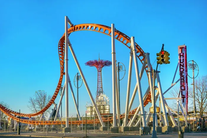 Framed Print : New York, Brooklyn, Coney Island Amusement Park, Thunderbolt ride Framed Print : New York, Brooklyn, Coney Island Amusement Park, Thunderbolt ride