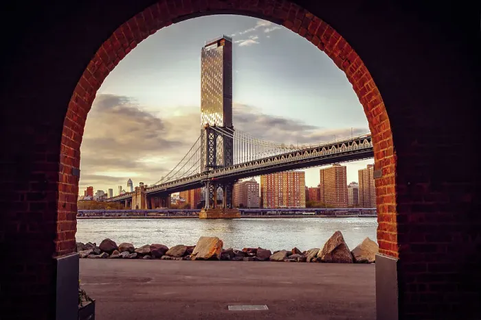 Framed Print : New York, Brooklyn, Dumbo, view from @empirestoresdumbo Framed Print : New York, Brooklyn, Dumbo, view from @empirestoresdumbo