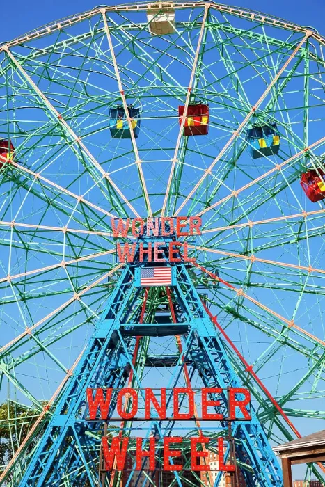 Framed Print : New York City, Brooklyn, Coney Island, Luna Park, Wonder Wheel