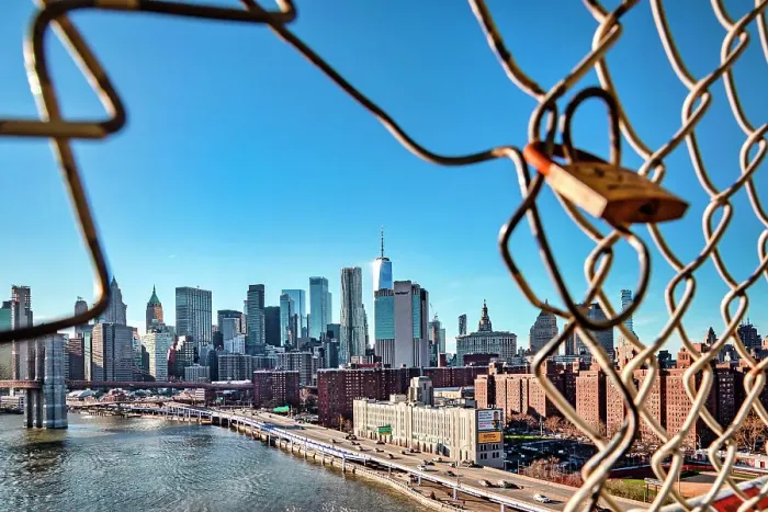 Framed Print : New York City, East River Scene with Lower East Side skyline viewed from Manhattan Bridge Framed Print : New York City, East River Scene with Lower East Side skyline viewed from Manhattan Bridge