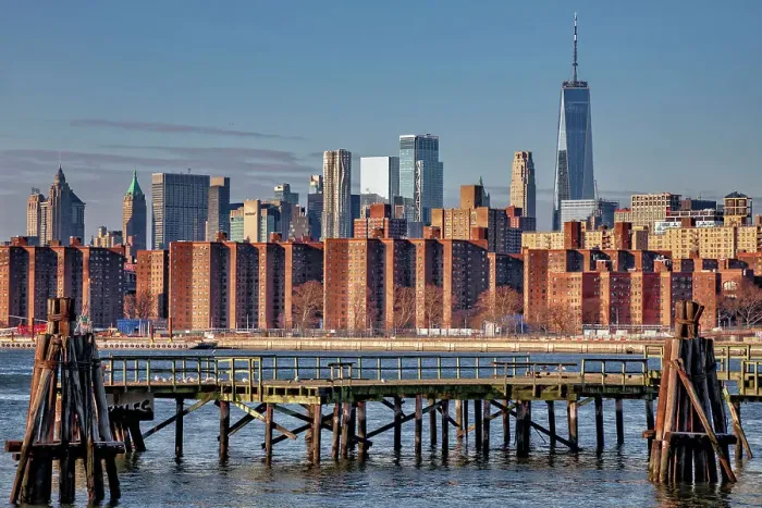 Framed Print : New York City, East Village viewed from Williamsburg, Brooklyn Framed Print : New York City, East Village viewed from Williamsburg, Brooklyn