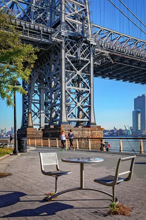 Framed Print : New York City, John V. Lindsay East River Park and Williamsburg Bridge Framed Print : New York City, John V. Lindsay East River Park and Williamsburg Bridge