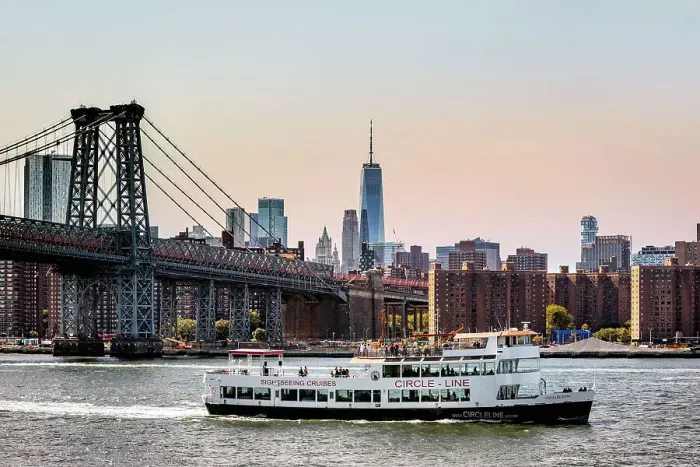 Framed Print : New York City, Lower Manhattan Skyline and Williamsburg Bridge Framed Print : New York City, Lower Manhattan Skyline and Williamsburg Bridge