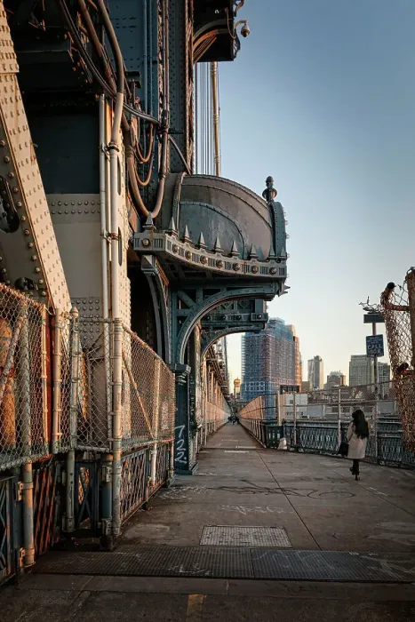 Framed Print : New York City, Manhattan Bridge, Pedestrian Path