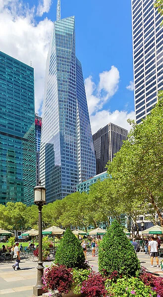 New York City, Manhattan, Highrise buildings at Bryant Park