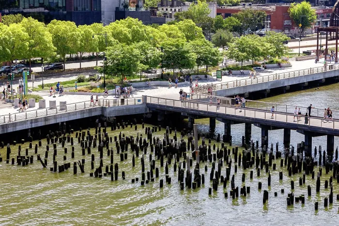 Framed Print : New York City, Manhattan, Hudson River Park, Ramp leading to Little Island at Pier 55
