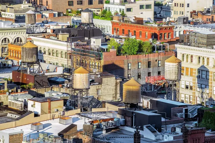 Framed Print : New York City, Manhattan, SOHO, rooftops with water tanks Framed Print : New York City, Manhattan, SOHO, rooftops with water tanks
