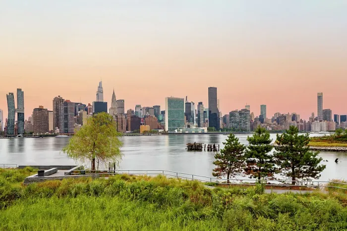 Framed Print : New York City, Midtown Skyline from Long Island City South Park Framed Print : New York City, Midtown Skyline from Long Island City South Park