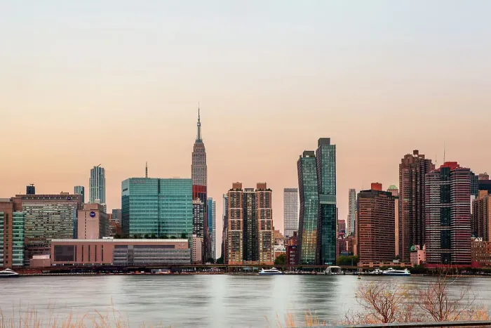 Framed Print : New York City, Midtown Skyline from Long Island City South Park Framed Print : New York City, Midtown Skyline from Long Island City South Park