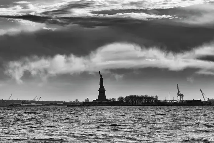 Framed Print : New York City, New York Harbor, View from Battery Park Framed Print : New York City, New York Harbor, View from Battery Park