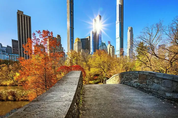 Framed Print : New York City, View Of Billionaire's Row from Gapstow Bridge Central Park Framed Print : New York City, View Of Billionaire's Row from Gapstow Bridge Central Park