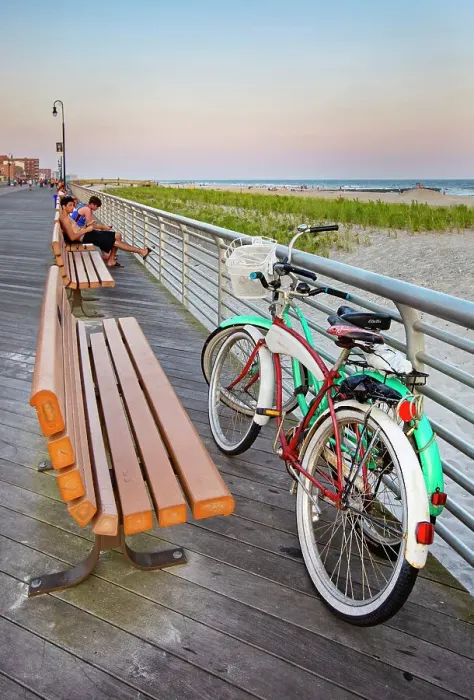 Framed Print : New York, Long Island, Long Beach, Boardwalk Scene Framed Print : New York, Long Island, Long Beach, Boardwalk Scene