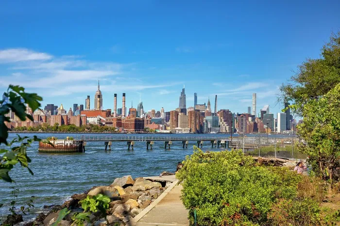 Framed Print : New York, New York City, Midtown skyline from Brooklyn, Grand Ferry Park Framed Print : New York, New York City, Midtown skyline from Brooklyn, Grand Ferry Park