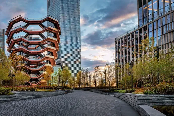 Framed Print : New York, NYC, Hudson Yards, Hudson Yards Redevelopment Project, path leading to Vessel