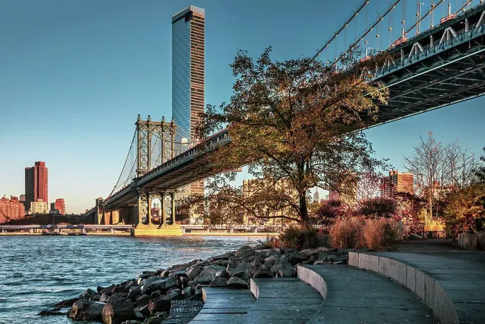Framed Print : NY, NYC, Brooklyn, View of One Manhattan Square and Manhattan Bridge Framed Print : NY, NYC, Brooklyn, View of One Manhattan Square and Manhattan Bridge