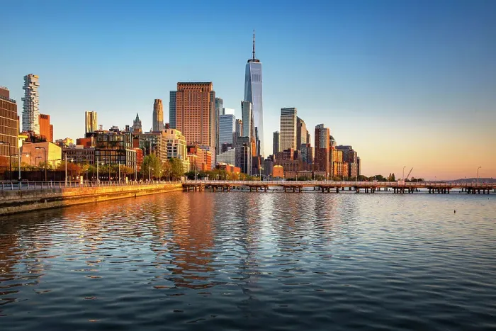 Framed Print : NY, NYC, Freedom Tower and Lower Manhattan from Hudson River Park Framed Print : NY, NYC, Freedom Tower and Lower Manhattan from Hudson River Park