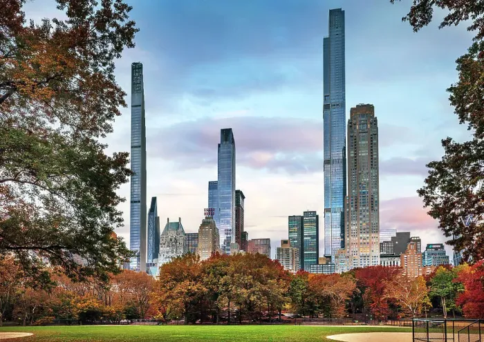 Framed Print : NY, NYC, Midtown Skyline from Central Park