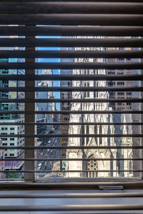 Framed Print : NY, NYC, Saks 5th Avenue, L'Avenue at Saks restaurant, view of St. Patrik's Cathedral through window Framed Print : NY, NYC, Saks 5th Avenue, L'Avenue at Saks restaurant, view of St. Patrik's Cathedral through window