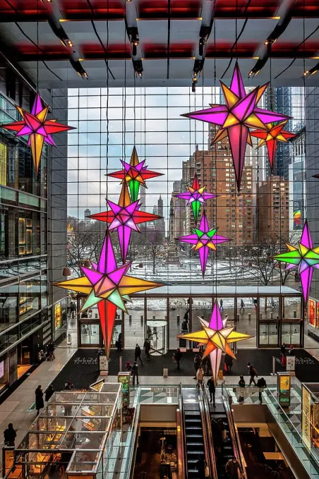 Framed Print : NYC, Manhattan, Columbus Circle, Time Warner Center, Christmas Decorations Framed Print : NYC, Manhattan, Columbus Circle, Time Warner Center, Christmas Decorations
