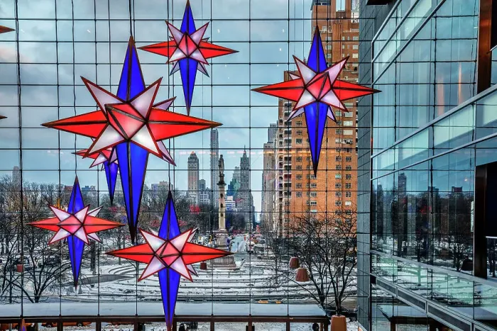 Framed Print : NYC, Manhattan, Columbus Circle, Time Warner Center, Christmas Decorations Framed Print : NYC, Manhattan, Columbus Circle, Time Warner Center, Christmas Decorations