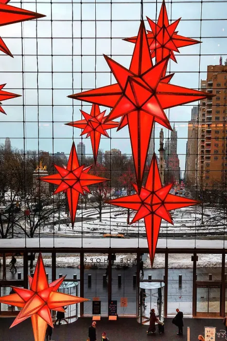 Framed Print : NYC, Manhattan, Columbus Circle, Time Warner Center, Christmas Decorations