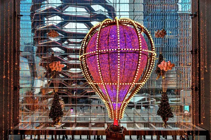 Framed Print : NYC, Manhattan, Hudson Yards, Shine Bright Christmas decorations with Hot Air Balloon, and The Vessel Framed Print : NYC, Manhattan, Hudson Yards, Shine Bright Christmas decorations with Hot Air Balloon, and The Vessel